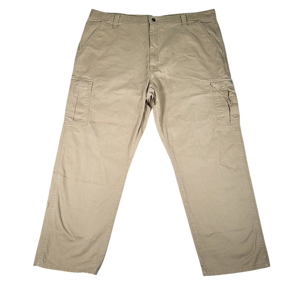 Wrangler Cargo Pants Mens 42x30 Straight Leg Khaki Tan Workwear Utility